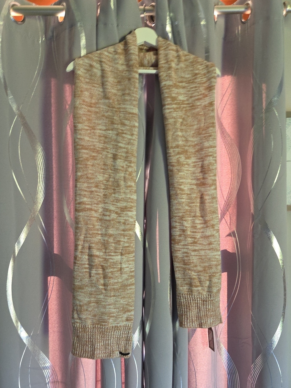 AllSaints Marled Beige Scarf Acrylic And Wool